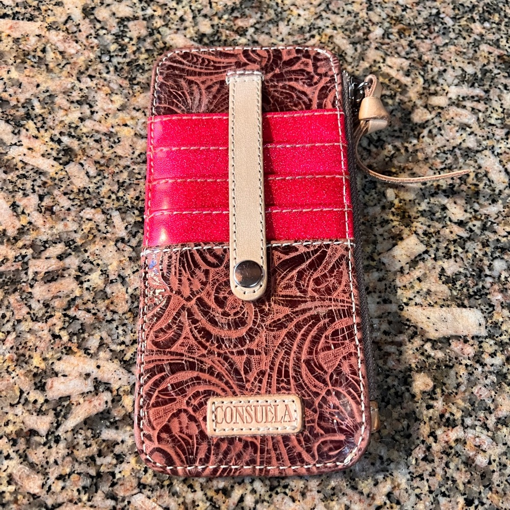 Consuela Hot Pink and Brown Phone Wallet